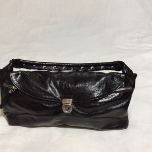 Perlina black leather purse